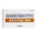 Atorlip-80　アトールリップ、ジェネリックリピトール、アトルバスタチン80mg　箱